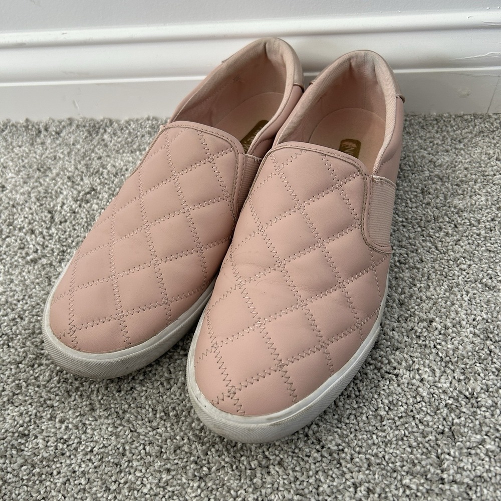 Nine West WNLACIE3 Pink Slip On Quilted Stitch Toe Flat Loafers Womens‎ 9.5M
